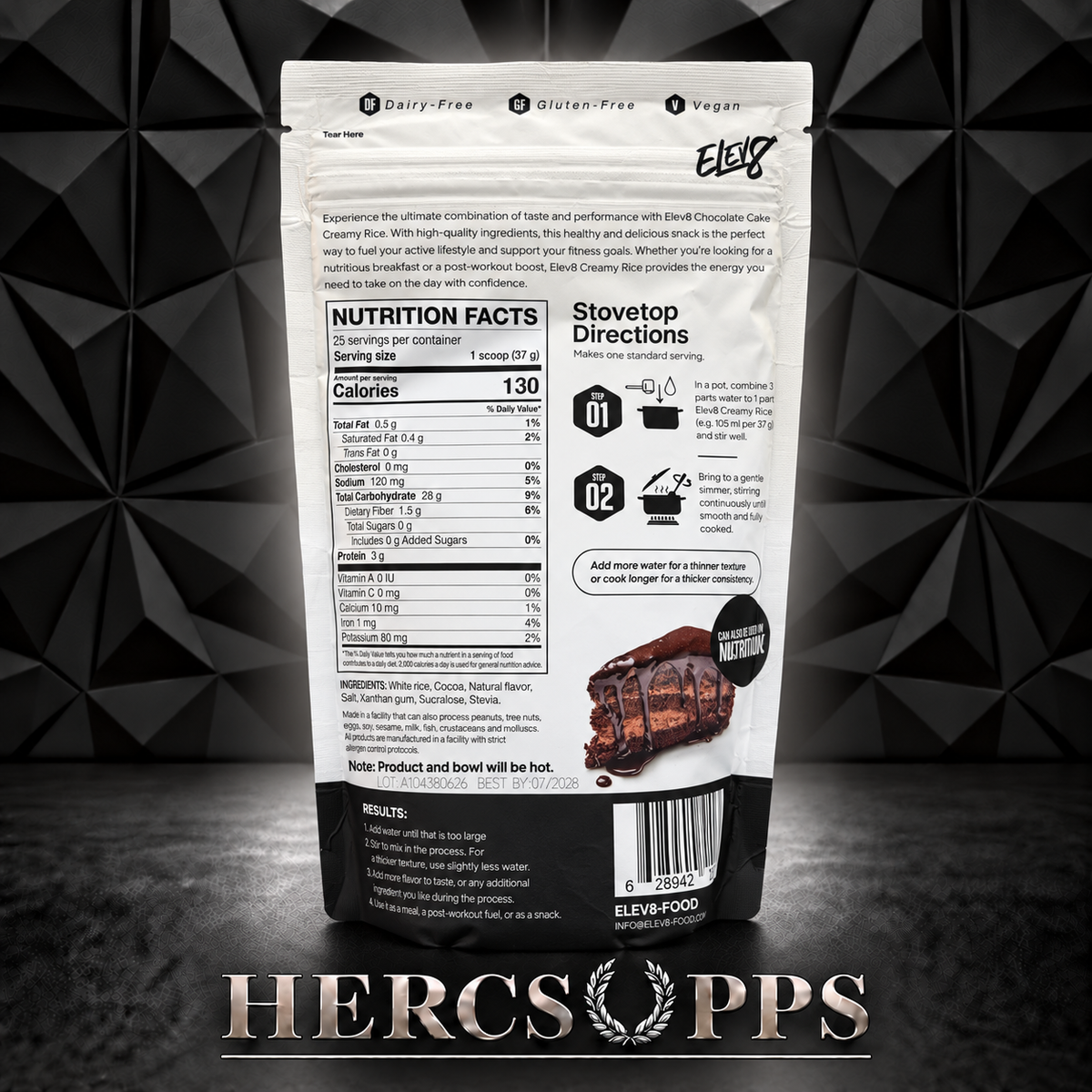 ELEV8- Creamy Rice- Chocolate Cake