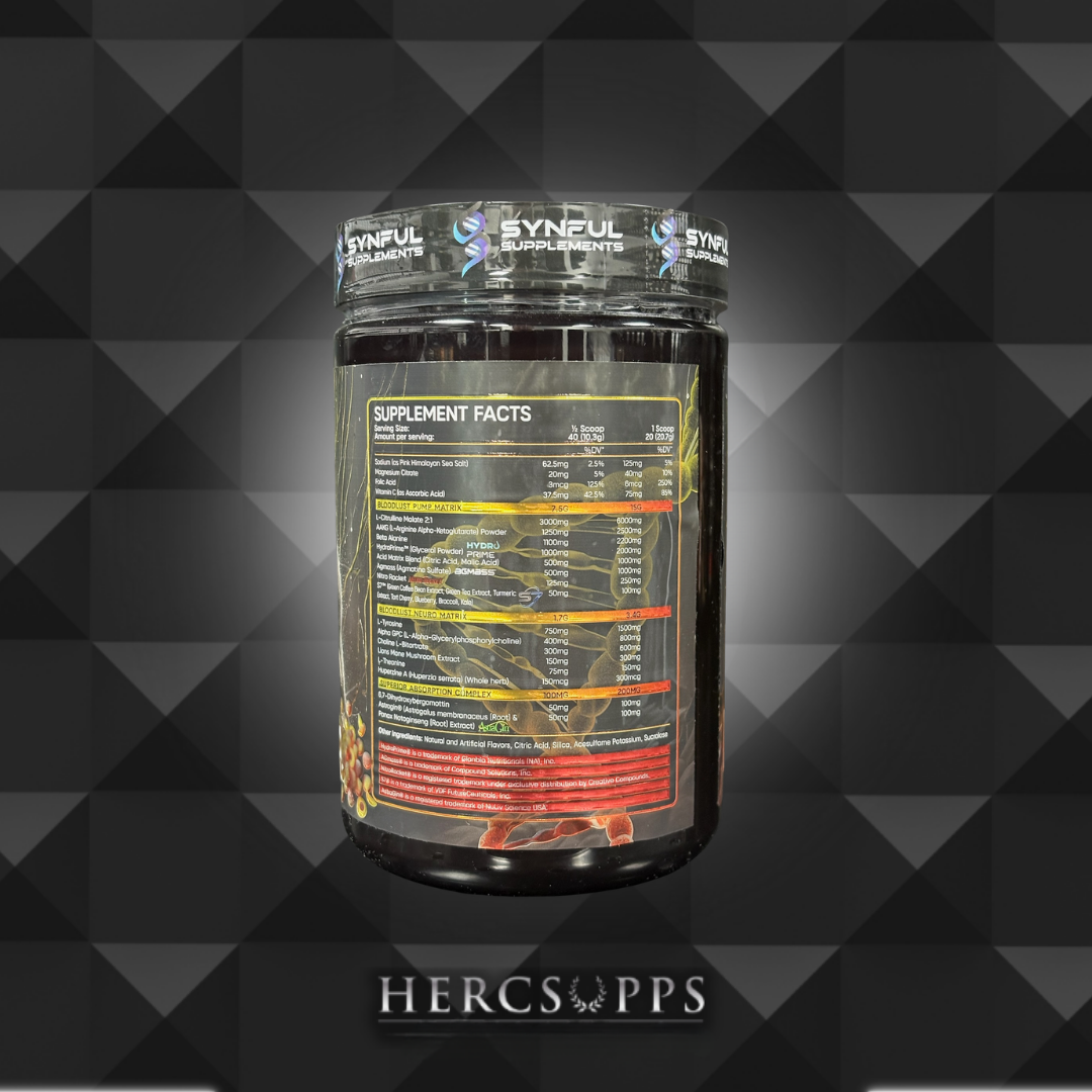 Synful Supplements- Bloodlust Mass- Strawberry Lemon Splash