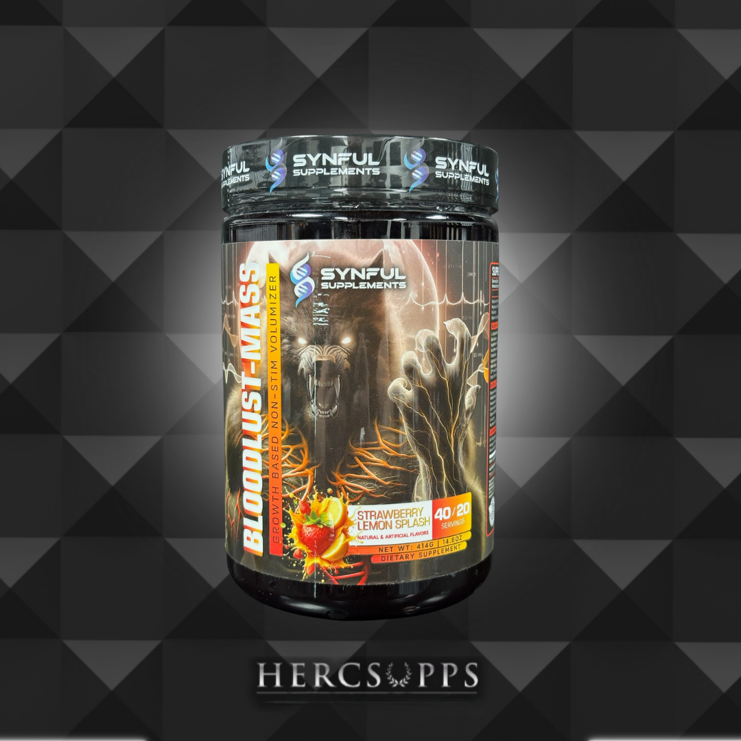 Synful Supplements- Bloodlust Mass- Strawberry Lemon Splash