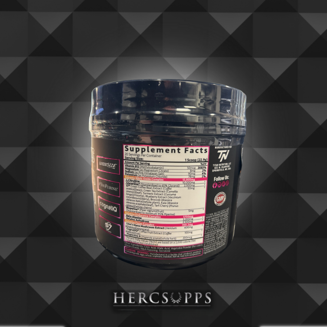 Titan Nutrition- Pump Unrivaled- Strawberry Lemonade